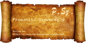 Prosznitz Szeveréd névjegykártya
